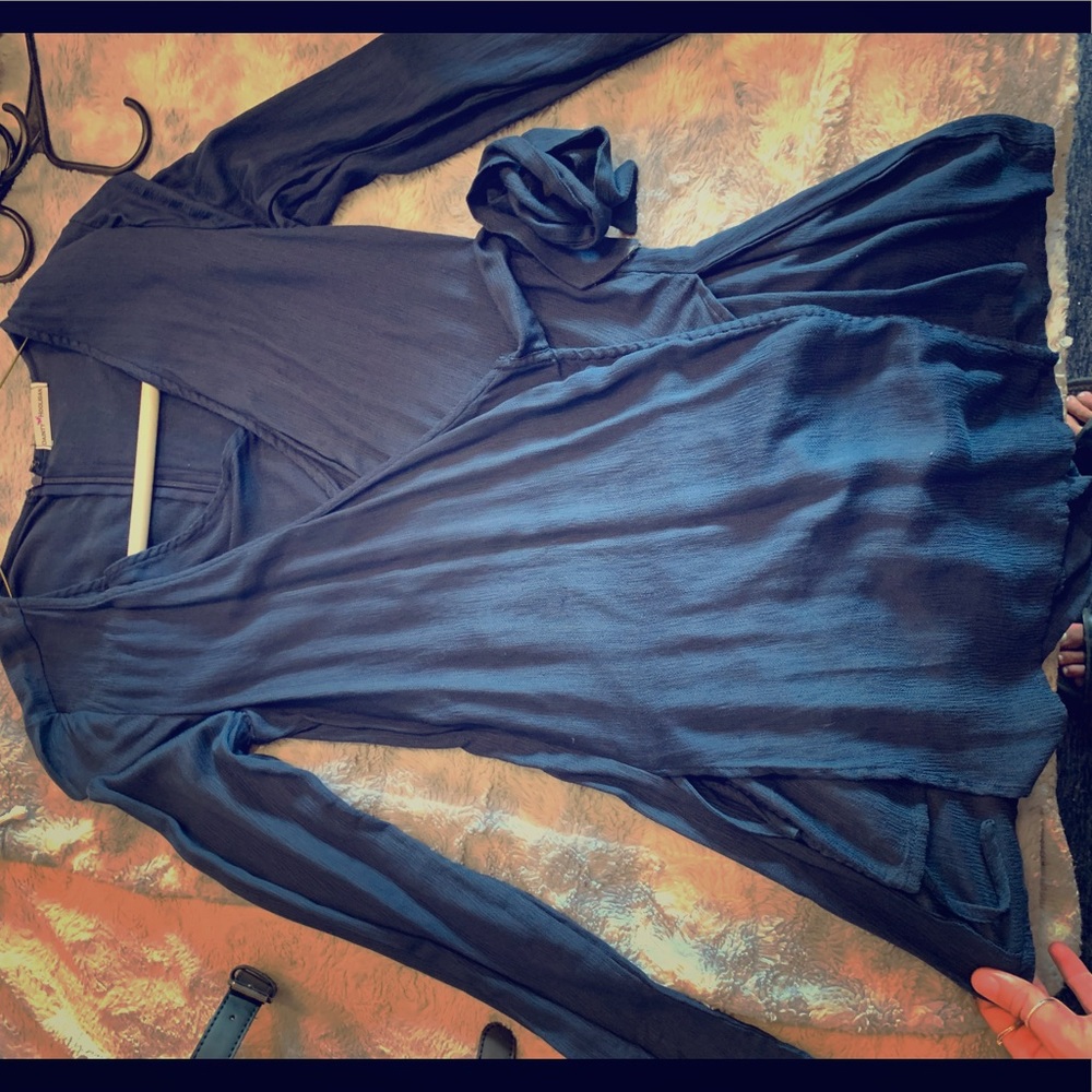 Navy blue wrap romper